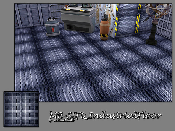 Sims 4 — MB- SiFi_Industrial_Floor by matomibotaki — MB- SiFi_Industrial_Floor, matching rough industrial metal floor