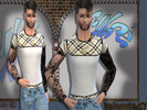 Sims 4 — T-shirt by ludovicbouquinaud — white t-shirt with plaid pattern perfect for the evening with warm weather little