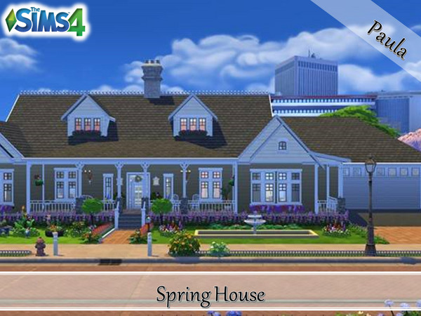 Sims 4 — Spring Home by PaulaBATS — Located in NewCrest this house is perfect for those who like traditional american
