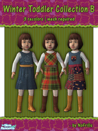 Sims 2 — Winter Toddler Collection B by NoFrills — Three more toddler for your lovely little Sims. Sweater,jumper and