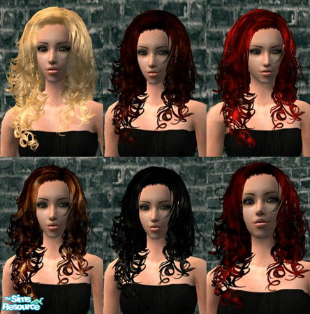 Sims 2 — Soft Curls by ClaudiaDS9 — Some recolors I made for a XM sims mesh.