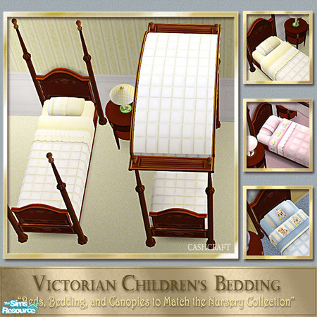Sims 2 — Victorian Bedding -Dark & Yellow Canopy by Cashcraft — Bed, Bedding, and Canopy to match each of the