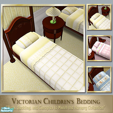 Sims 2 — Victorian  Bedding - Daisy Bedding by Cashcraft — Bed, Bedding, and Canopy to match each of the Victorian