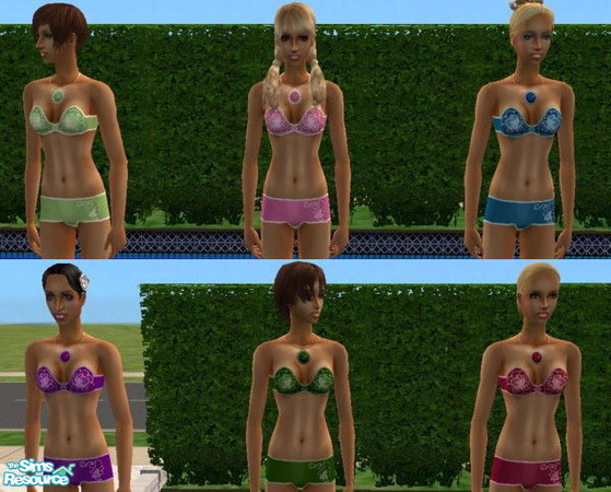 Sims 2 — Sexy bikini by 12sandra11 — Bikinis with sexy cuts and beautiful colours.
