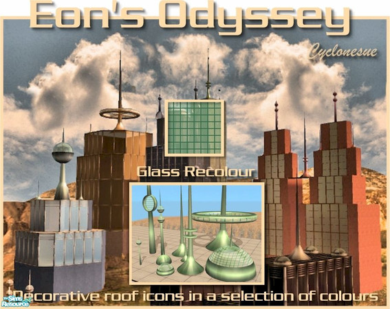 Sims 2 — Eon's Odyssey Glass Recolour - Emerald by Cyclonesue — A green glass recolour for the entire Eon's Odyssey set.