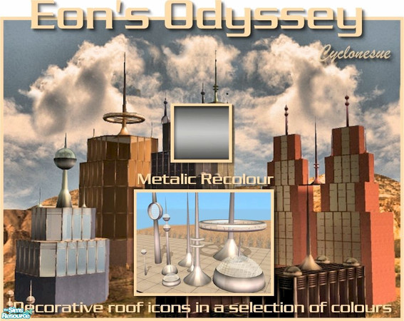 Sims 2 — Eon's Odyssey Metal Recolour - Silver by Cyclonesue — A metal recolour for the entire Eon's Odyssey set. You