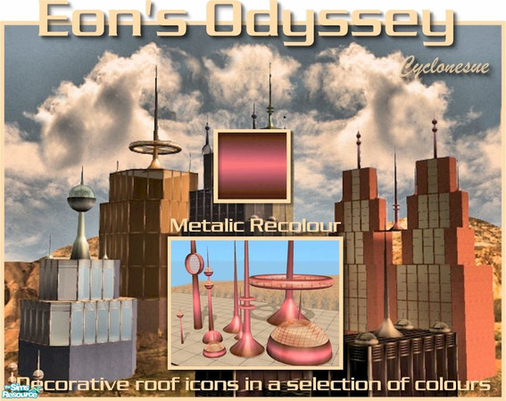 Sims 2 — Eon's Odyssey Metal Recolour - Titan by Cyclonesue — A metal red recolour for the entire Eon's Odyssey set. You