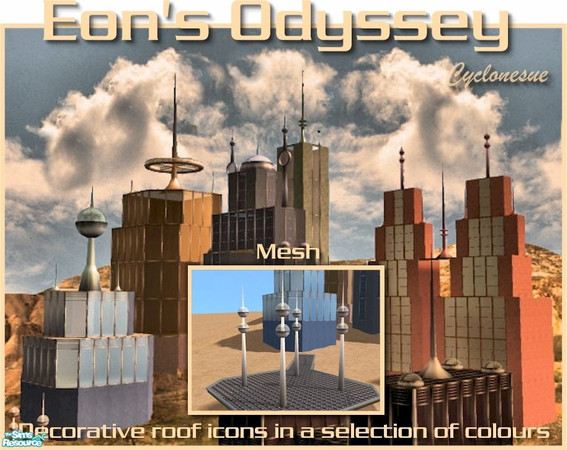Sims 2 — Eon's Odyssey Two Worlds Mast by Cyclonesue — A decorative mesh for roofs and landscapes. You need the BEACON