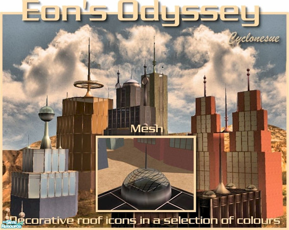 Sims 2 — Eon's Odyssey Small Glass Dome by Cyclonesue — A decorative mesh for roofs and landscapes. You need the BEACON