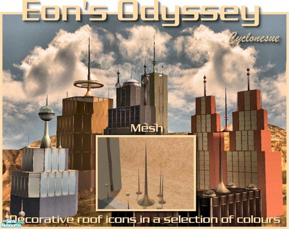 Sims 2 — Eon's Odyssey Large Funnel Mast by Cyclonesue — A decorative mesh for roofs and landscapes. You need the BEACON