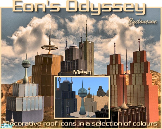 Sims 2 — Eon's Odyssey Enterprise Globe by Cyclonesue — A decorative mesh for roofs and landscapes. You need the BEACON