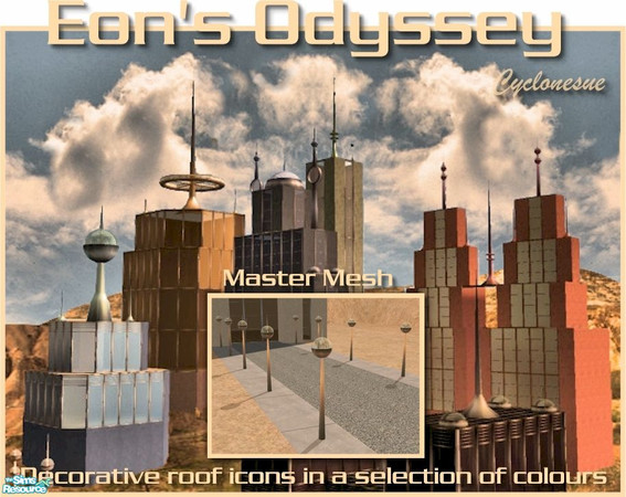 Sims 2 — Eon's Odyssey Small Beacon (MASTER MESH) by Cyclonesue — A decorative mesh for roofs and landscapes. You need