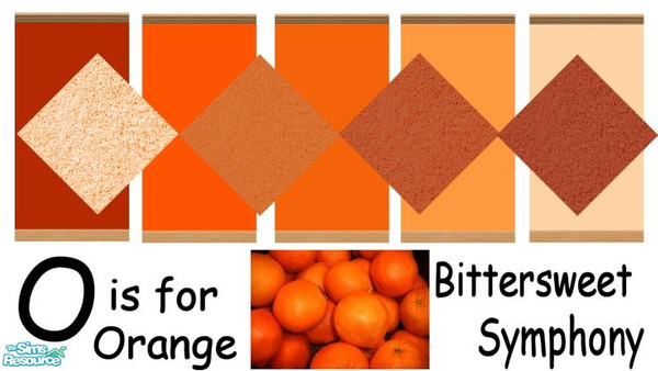 Sims 2 — O is for Orange by Bittersweet_Symphony — Walls and floors in colors that can be found in an orange. 