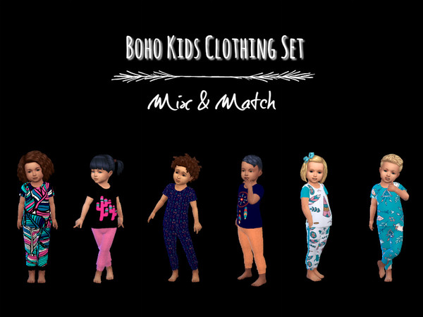 Sims 4 — Toddlers Boho Clothing Set by missbabyblue — This is a Cute Bohemian Inspired and Colorful Playset for Toddlers