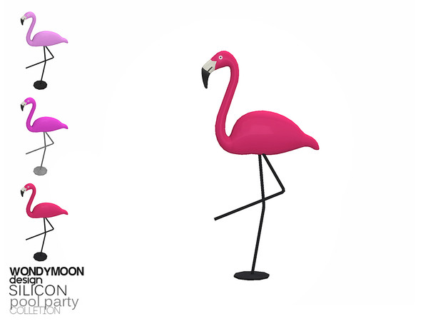 Sims 4 — Silicon Flamingo Sculpture by wondymoon — - Silicon Pool Party - Flamingo Sculpture - Wondymoon|TSR -