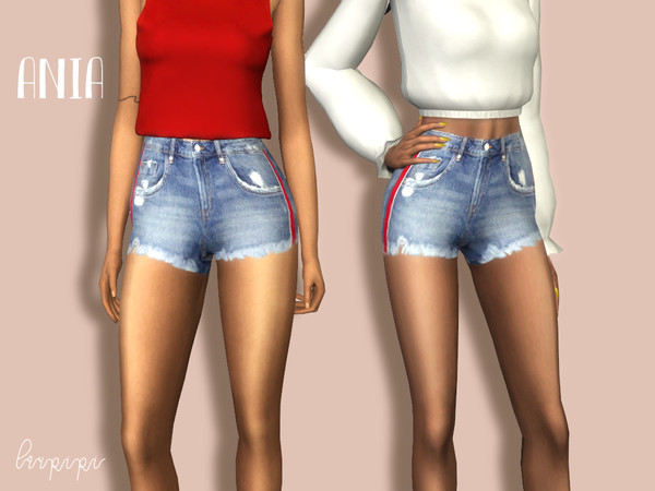 Sims 4 — Ania by laupipi2 — New denim shorts with some super cute details! -4 Swatches Hope you like it!!!