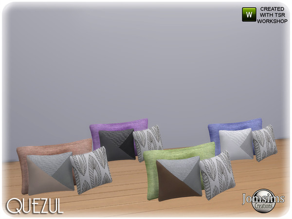 Sims 4 — quezul living cushions loveseat by jomsims — quezul living cushions loveseat