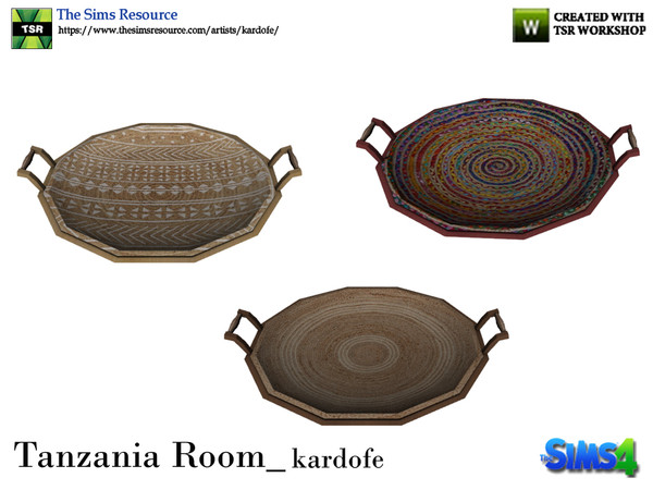 Sims 4 — kardofe_Tanzania Room_Tray by kardofe — Tray of metal and minbre, with handles, in three color options 