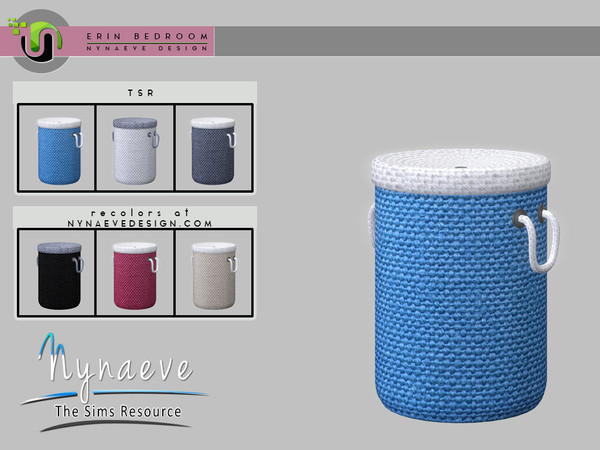 Sims 4 — Erin Laundry Hamper by NynaeveDesign — Erin Bedroom - Laundry Hamper Located in: Decor - Miscellaneous Price: