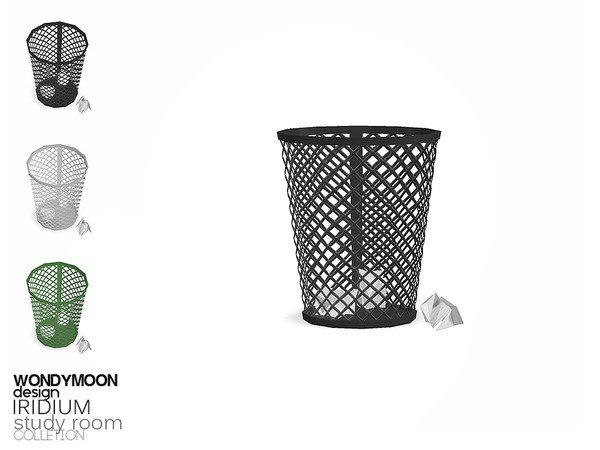 Sims 4 — Iridium Paper Bin by wondymoon — - Iridium Study Room - Paper Bin - Wondymoon|TSR - Creations'2018