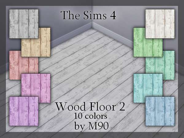 Sims 4 — M90 Wood Floor 2 by Mircia90 — Elegant wooden panels in 10 pastel colors.