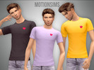 Sims 4 — Designer Heart Tshirt by motionsims — A simple designer t-shirt with heart logo for men. - custom thumbnail -