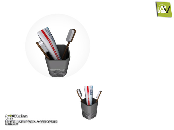 Sims 4 — Sento Cup In Toothpaste & Brush by ArtVitalex — - Sento Cup In Toothpaste And Brush - ArtVitalex@TSR, Aug