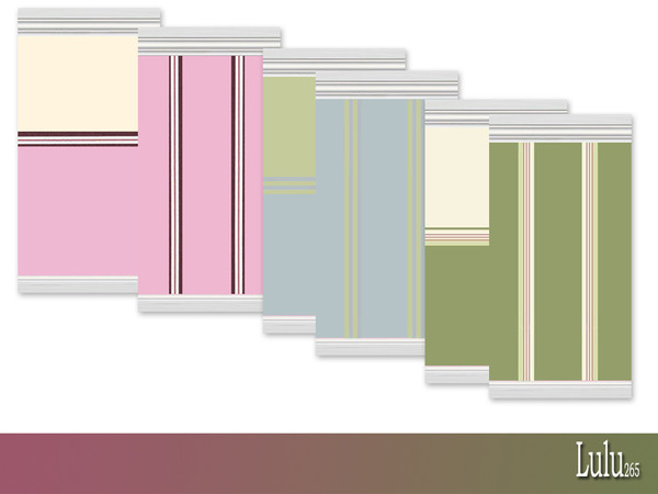 Sims 4 — Harper Kids Walls by Lulu265 — Part of the Harper Kids Bedroom Set 6 wall options included Found under Paint 