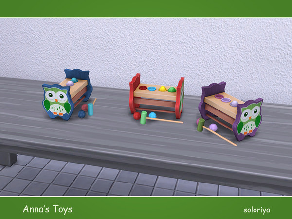 Sims 4 — Anna's Toys. Percussion by soloriya — Decorative percussion with an owl. Part of Anna's Toys set. 3 color