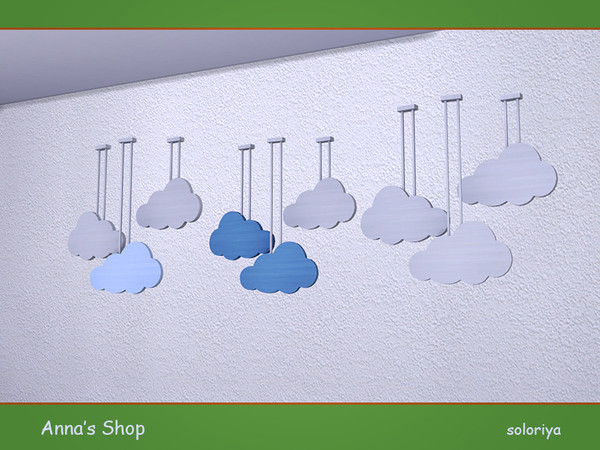 Sims 4 — Anna's Shop. Hanging Clouds by soloriya — Hanging decorative clouds. Use bb.moveobjects On and Ctrl + 9 or 0 if