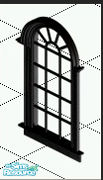 Sims 1 — Small Black Window by Shinija — The Monticello Federal-style window has narrow proportions with simple casing