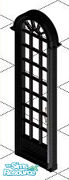 Sims 1 — Black French door by Shinija — The Monticello federal-style door features 7 rows of 3 panes topped by a 6 pane