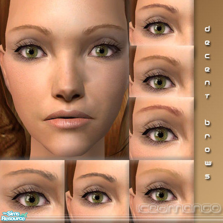 Sims 2 — Decent Eyebrows by IcedMango — Plain & Simple - decent eyebrows- 6 shades