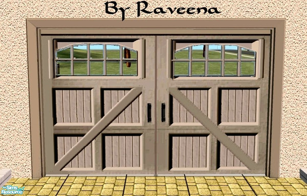 Sims 2 — Garage Door - Belleville Tan by Raveena — Part of the Custom Designed garage door 3 set.