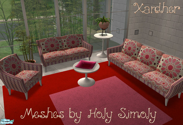 Sims 2 — Cindy Retro Lounge  - Pink by Xandher — A whimsical set of vintage seating that comes in a trio of pretty pink
