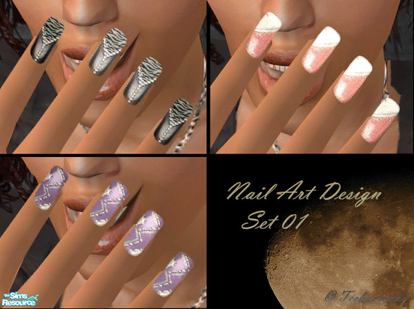 Sims 2 — Nail Art Design Set 01 by Technomicky — This set contains 3 different Nail Art Designs. You need to download the