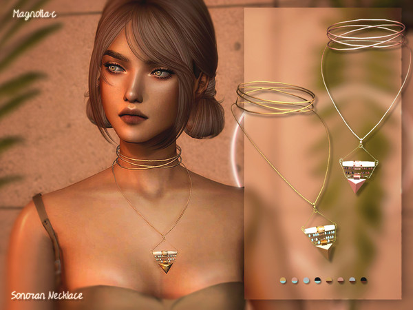 Sims 4 — Magnolia-C - Sonoran Necklace by magnolia-c — New mesh by me. 8 swatches - 2 different stone colors. Custom
