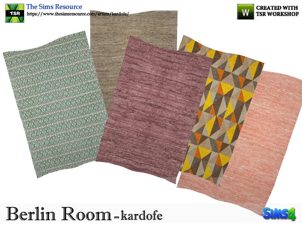 Sims 4 — kardofe_Berlin Room_Rug by kardofe — Carpet of fibers, in five color options 