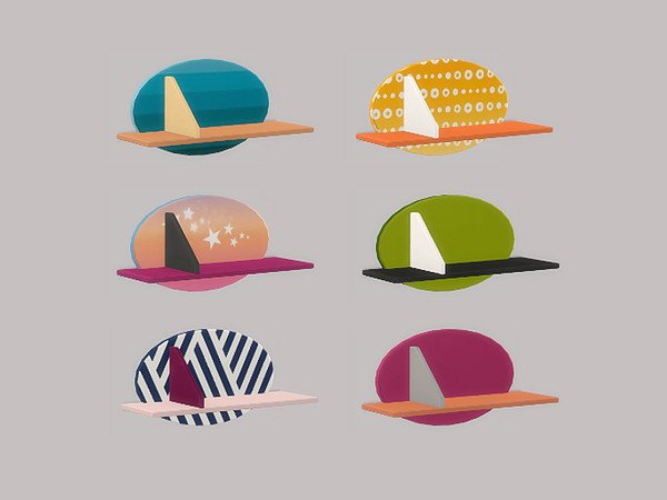 Sims 4 — Bedroom Anel - Wall Shelf L by ung999 — Bedroom Anel - Wall Shelf L Color Options : 6 Located at : Surfaces /