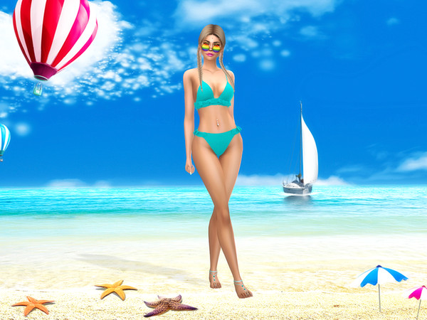 Sims 4 — Summer 01 CAS Background  by KatVerseCC — The best time of the year is the Summer - without a doubt! So here's a