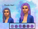 Sims 4 — Purple Hair Recolor by imagoatyay — This has 6 colors, or 6 different shades of purple hair. It's recolor of a
