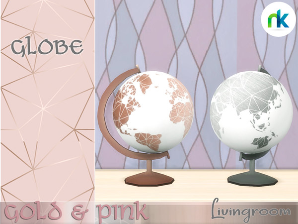 Sims 4 — Nikadema Gold & Pink Globe by nikadema — This is a decoration item to complete the set. Two colors included