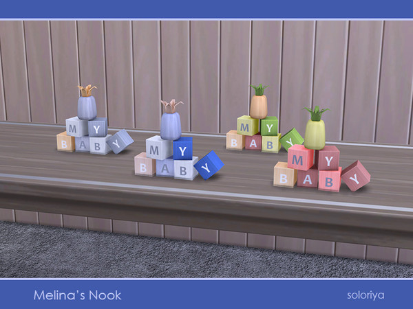 Sims 4 — Melina's Nook. Cubes and Pineapple by soloriya — Six cubes and pineapple in one mesh. Part of Melina's Nook set.
