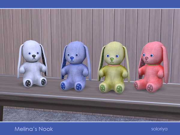Sims 4 — Melina's Nook. Bunny by soloriya — Cute plush bunny. Decorative toy. Part of Melina's Nook set. 4 color