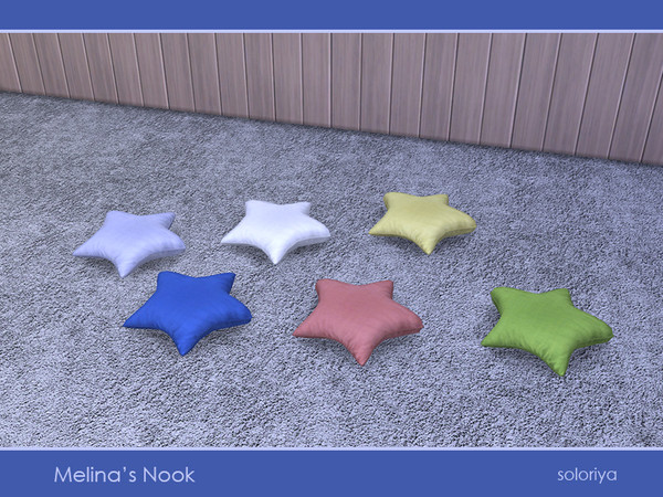 Sims 4 — Melina's Nook. Floor Pillow Star by soloriya — Floor pillow star. Part of Melina's Nook set. 6 color variations.