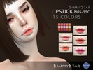Sims 4 — SimmyStar lipstick N05 C15 by SimmyStar — 15 colors HQ compatible