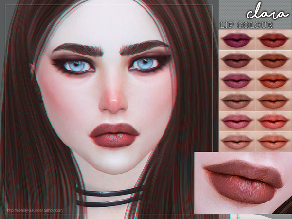 Sims 4 — [ Clara ] - Lip Colour by Screaming_Mustard — A new pouty and pigmented lip colour. For females, teen +. With