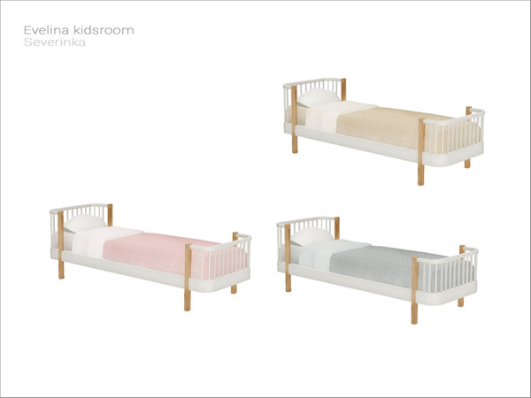 Sims 4 — [Evelina kidsroom] - single bed by Severinka_ — Single bed From the set 'Evelina kidsroom' Build / Buy category: