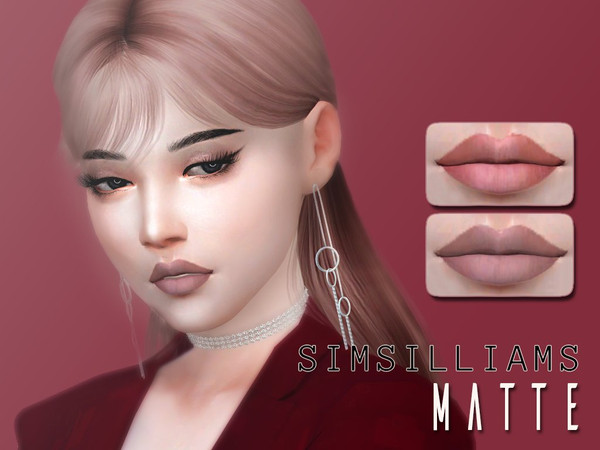 Sims 4 — Matte  by Simsilliams_ — Matte lipstick, 2 swatches 1. Matte Purple 2. Matte Peach
