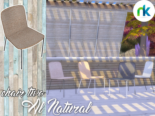 Sims 4 — Nikadema Al Natural Chair Two by nikadema — Al Natural Chair Two - Four colors included.